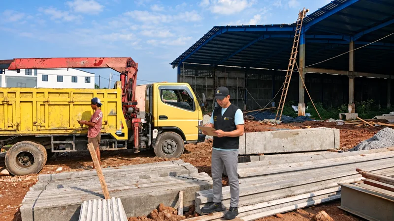 Ilustrasi pengecekan panel beton