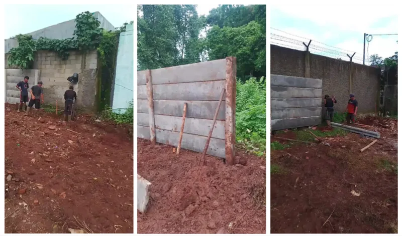 Pagar panel beton terpasang